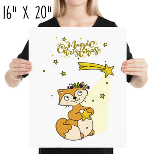 Magic Christmas Fox Poster