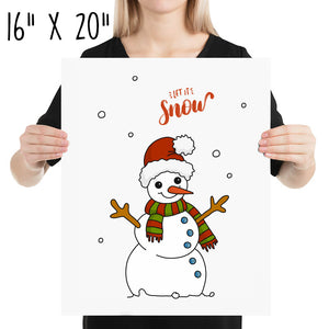 Let It Snow Snowman Poster