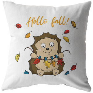 Cute Hedgehog Throw Pillow | Fall