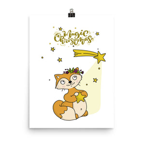 Magic Christmas Fox Poster