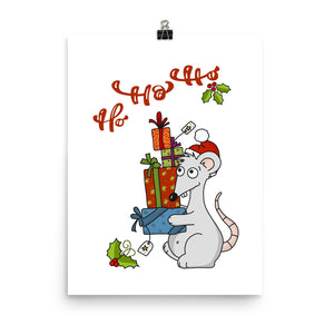 Ho Ho Ho Santa Mouse Poster
