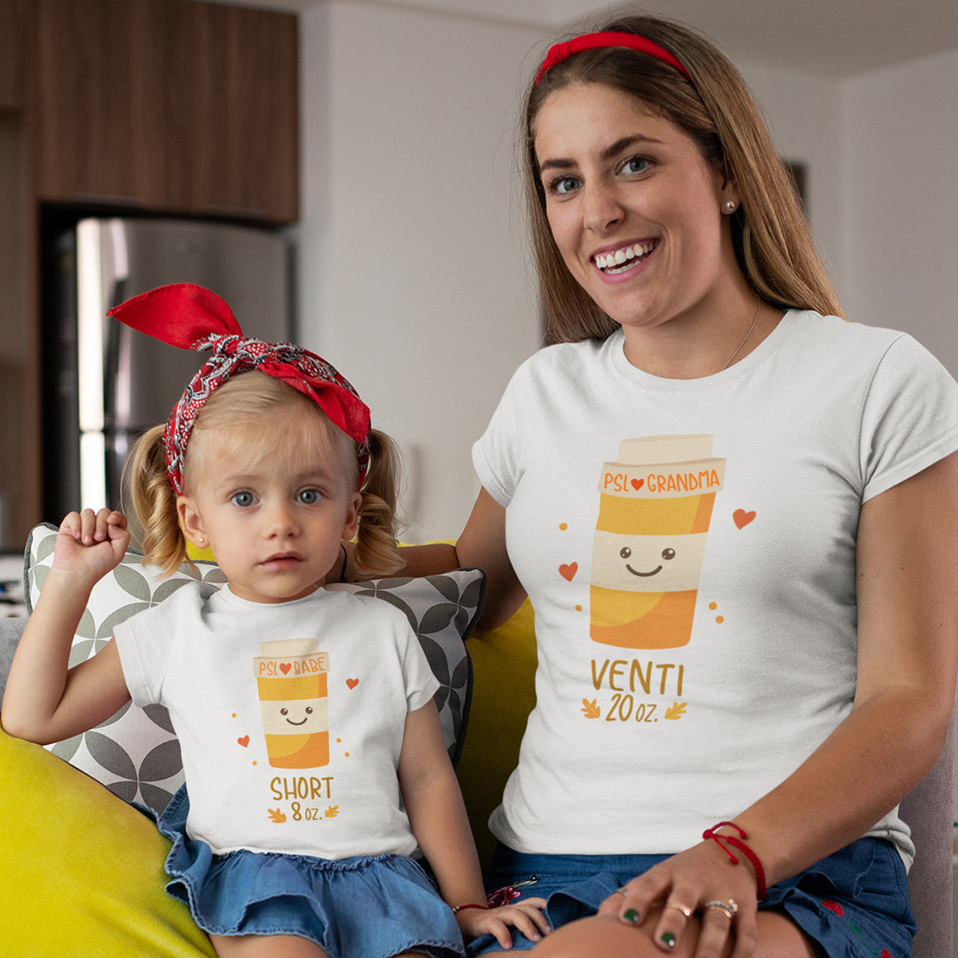 Pumpkin Spice Latte Grandma And Toddler T-Shirt Set