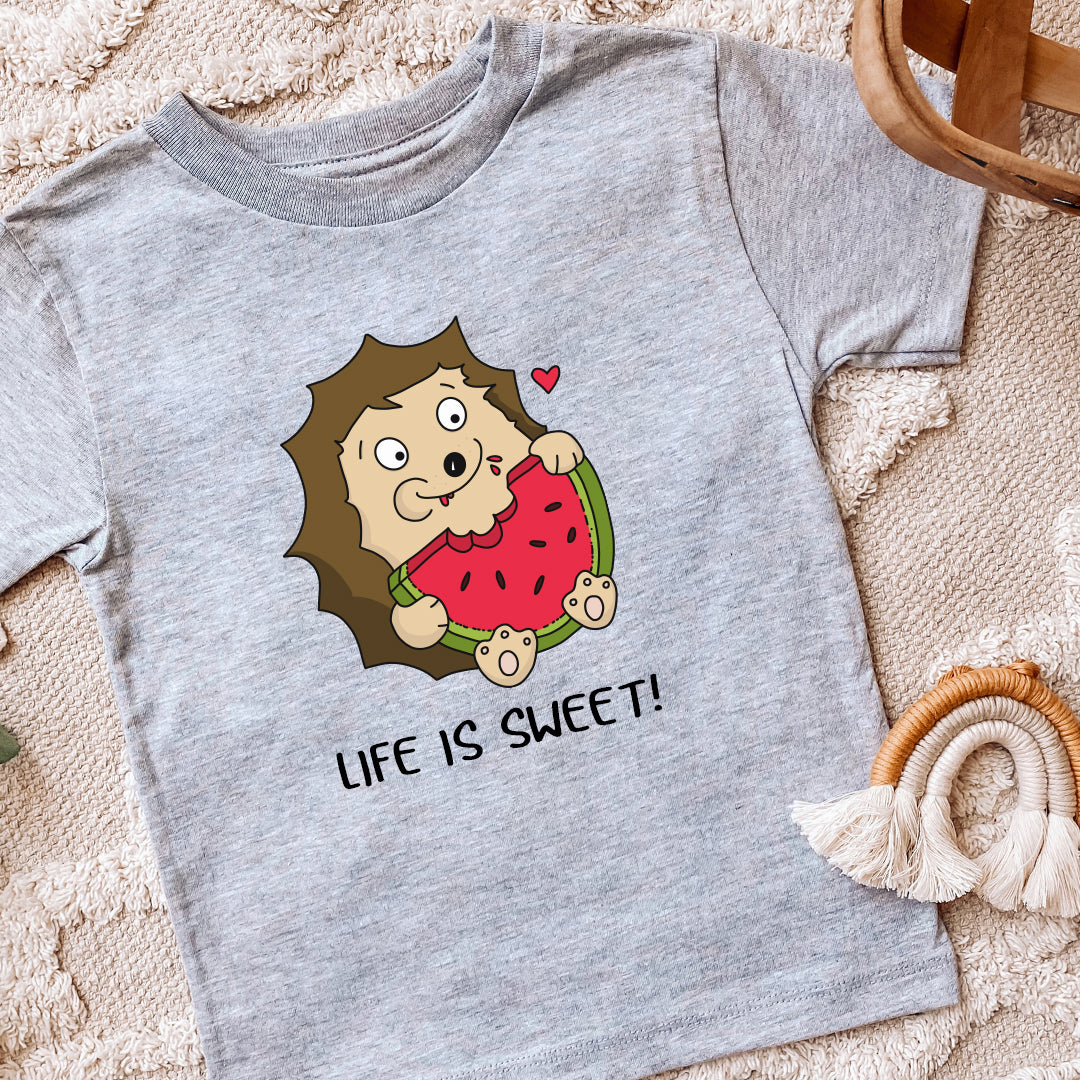 Life Is Sweet Hedgehog Watermelon Toddler Tee