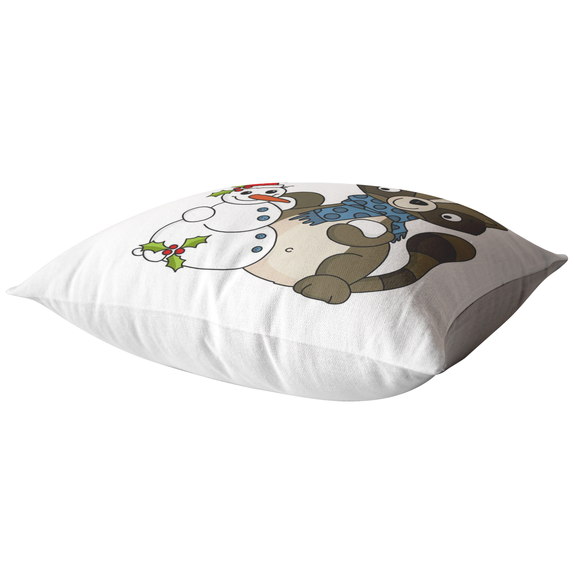 Raccoon Christmas Pillow