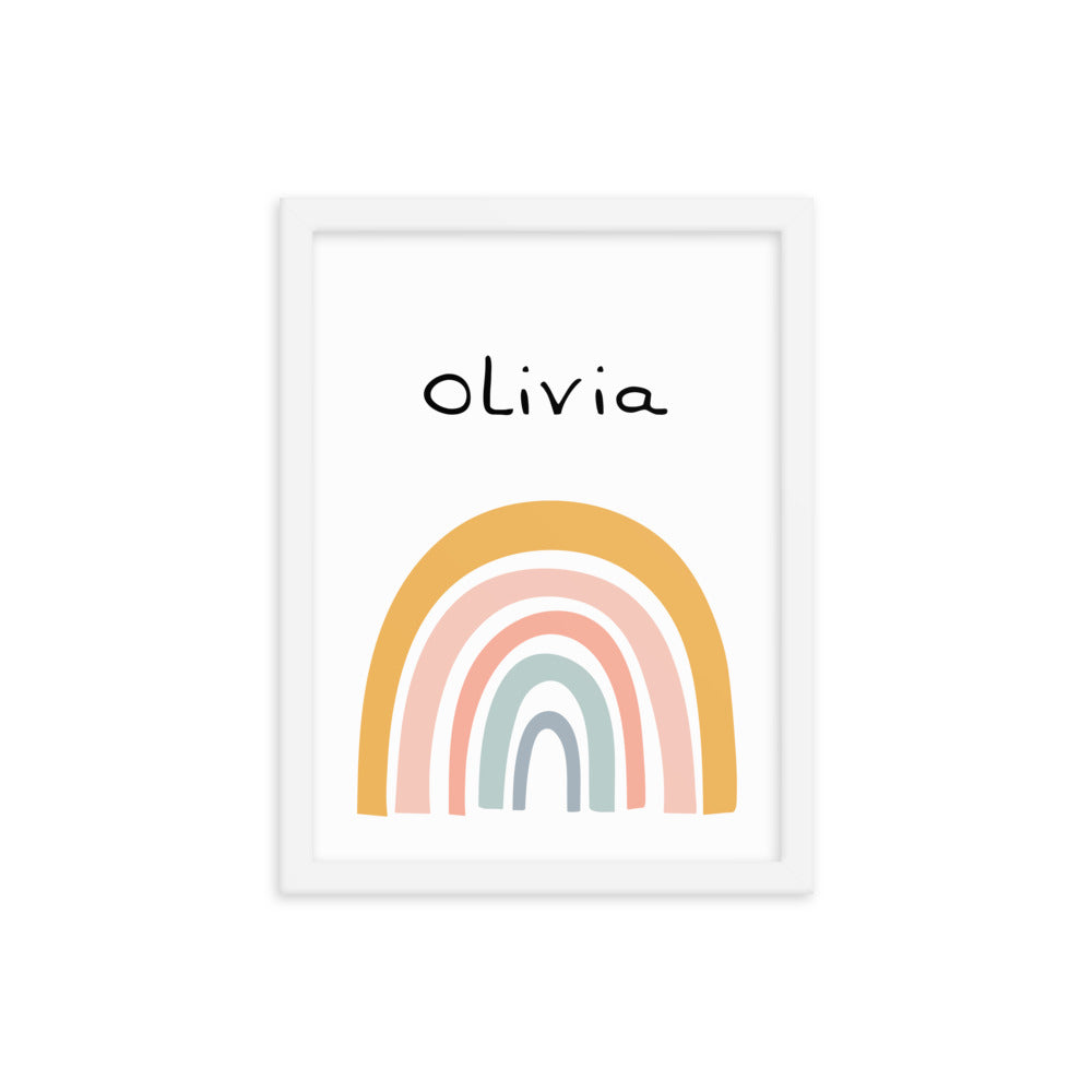 Personalized Framed Rainbow Wall Art With Baby Name