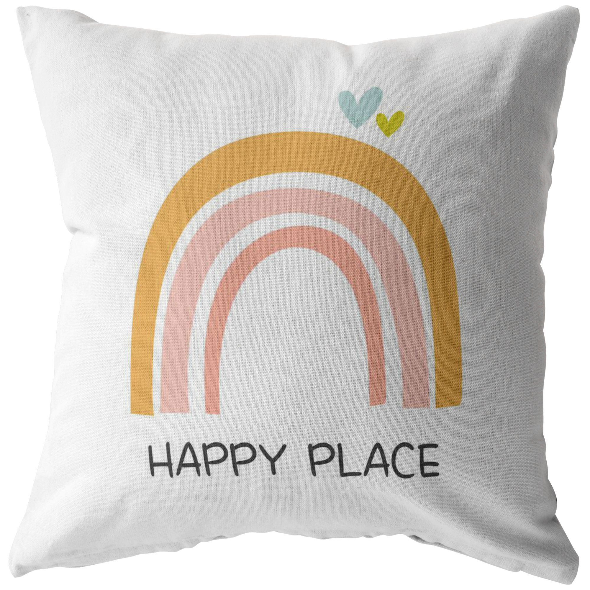 Happy Place Rainbow Throw Pillow