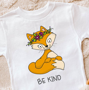 Be Kind Toddler T-Shirt | Cute Fox Woodland Animal T-Shirt